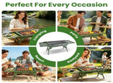 Portable Folding Charcoal BBQ Grill, Outdoor Barbecue Grill with Dual Side Shelves & 12 Air Vents, 29454027