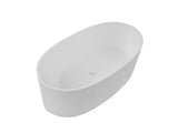 65" Freestanding Solid Surface Bathtub, Stone Resin Freestanding Bath Tub with Overflow and Pop-up W1573P180444