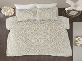 King/Cal King 3 piece Tufted Cotton duvet cover set B03597350