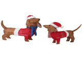 Set of 2 Lighted Dachshund Dog Christmas Decorations, Pre-lit Holiday Decor with 115 Warm White LED 87696606