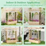 Wooden Raised Garden Bed Planter Box with Hanging Roof 62543826