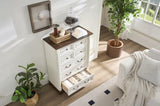 7 Drawer Dresser Chest for Bedroom with Wooden Base and Riser Trim, Wooden Rustic Rustic Chest of W2393P252365