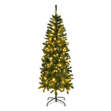 ZNTS 6 FT Pre-lit Artificial Pencil Christmas Tree, Hinged Xmas Pine Tree with 400 Branch Tips, 210 20022632