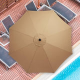 ZNTS 9FT Outdoor Patio Umbrella with 8 Ribs, Table Umbrellas with Push Button Tilt/Crank, UV Protection 30943313