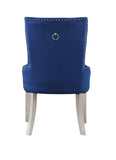 Blue and Antique Platinum Tufted Side Chair B062P215507