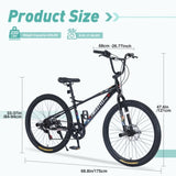 Freestyle Kids Bike Double Disc Brakes 26 Inch Children's Bicycle for Boys Girls Age 12 Years W1019124185