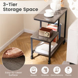 3-layer gray edge table with wheels 19688643