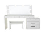 White color adjustable dressing table with 5 drawers W2139P179897