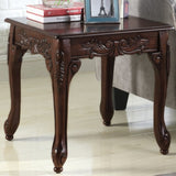 Traditional Ornate Detailing Dark Cherry Finish Wood End Table T2574P164758