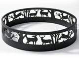 40in Fire Ring, Elk Pattern, Round, Iron 16148744