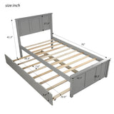Platform Bed with Twin Size Trundle, Twin Size Frame, Gray WF194473AAE