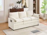Modern 3-seater Sofa Soft 88.2" Plush Upholstered Sofa Couch with Double-Layer Cushion and Side N719P433666A