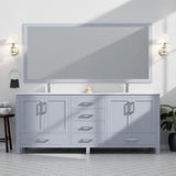 Dark Grey Double Bath Vanity 84 in. W x 22 in. D, with White Quartz Top B2731P258975