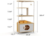 Corner Cat Tower, Cat Tree with Scratching Post, Cat Condo with Feeding Station and Climbing 50538804