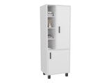 Storage Cabinet, 2 Doors, 9 Shelves, 4 Legs, White B097P350297