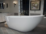 63" Acrylic Freestanding Bathtub, Stylish Deep Soaking Bathtub with Pop-up Drain & Integrated W1920P386220