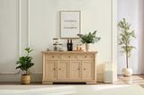 Farmhouse Style Kitchen Storage Cabinet, Large Wall Cabinet with Drawers and Doors in Roman Column W2393P300548