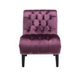 COOLMORE Modern Velvet Armless Accent Living Room Chair / Leisure Chair,Upholstered Fabric Button W39550126