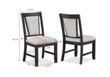 2pc Contemporary Dining Side Chair Upholstered Padded Seat Back Gray Finish Wooden Furniture Dining B011P146013