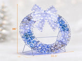 32.5" Pre-Lit Christmas Wreath with 332 LED Lights, Iridescent Bow & 88 Ornament Balls, 65601317