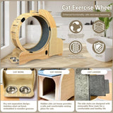 5-in-1 Cat Sports Running Wheel, Cats Wheel Wood Climbing Frame, Cat Litter Fitness Wheel, Oversized 72033345