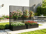 Black 35"x16"x70" Galvanized Raised Garden Bed Planter Box with Trellis for Climbing Vegetables & 37788703