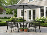 9' Outdoor Patio Umbrella, Market Table Umbrella with Push Button Tilt, 8 Heavy-Duty Steel Ribs & 86032688