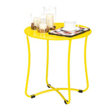 ZNTS 18" Metal Countertop Small Round Table Terrace Wrought Iron Side Table Golden 32416083