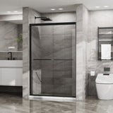 Goodyo Double Sliding Glass Shower Door 48 in. W x 72 in. H Aluminum Framed Shower Enclosure with D163107684