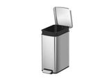 Trash Can, 7.9 Gallon Stainless Steel Slim Step Garbage Bin with Soft Close Lid, Silver 92063480