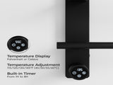 Black Heated Towel Rack for Bathroom,Wall Mounted with Intelligent Touch Screen Timer, 4-Bar Towel 22057104