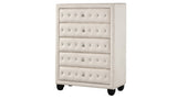 Modern Style Crystal Tufted Upholstery 5-Drawer Chest finished with Velvet Fabric made with Wood in B009136651