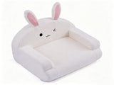 Kids Armchair Toddler Reading Sofa, Full Compression, Teddy Velvet Cute White Rabbit Shape Kids Sofa 66631324