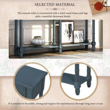 Console Table Sofa Table Easy Assembly with Two Storage Drawers and Bottom Shelf for Living Room, 02754003