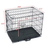 ZNTS 24" Pet Kennel Cat Dog Folding Steel Crate Animal Playpen Wire Metal 32589863