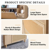 Modern minimalist storage cabinet, Japanese rattan shoe cabinet, bed top cabinet, small home W1512P360384
