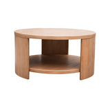 Round Coffee Table with Shelf B035P217813