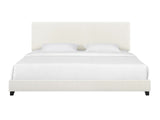 Queen Size White Boucle Upholstered Platform Bed B108P160258