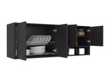 Napoleon Wall-Mounted Kitchen Cabinet with 4 Door Closed Storage Cabinets, Interior Shelves and Open B200P604637