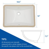 ZNTS Bathroom Sink Rectangle Deep Bowl Pure White Porcelain Ceramic Lavatory Vanity Sink Basin with W122552094