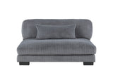 1pc Modern Living Room Furniture Modular Armless Chair Plush Gray Corduroy Fabric Upholstery Plywood B011P220981