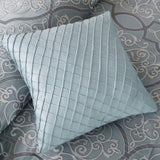12 Piece Comforter Set with Cotton Bed Sheets Blue Cal King B03596808