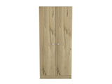 Buxton Rectangle 2-Door Storage Tall Cabinet Light Oak and Black Wengue B06280490