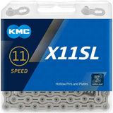 KMC X11SL-118L NP/BK 11 Speed Bicycle Chain - 1/2 x 11/128 inch, 118 Links 05460778