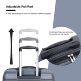Expandable 3 Piece Luggage Sets PC Lightweight & Durable Suitcase with Two Hooks, Spinner Wheels, W284104374