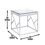 Evelyn - Mirror Top End Table - Silver B081P157803