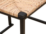 Set of 2 Water Hyacinth Woven Bar Stools with Back Support Counter Height Dining Chairs for Kitchen, W1757104751