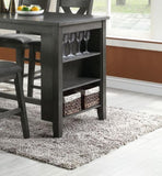 Modern Casual 1pc Counter Height High Dining Table w Storage Shelves Gray Finish Wooden Kitchen B01164101