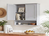 Grey, painted MDF, double-door, 56.2 13 58.5 cm, vertical-slat design, bathroom wall cabinet 69235384