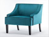 Versatile Upholstered Side Chair, Solid Wood Frame with Recessed Arms, Tapered Front Legs and Flared B2735P511129